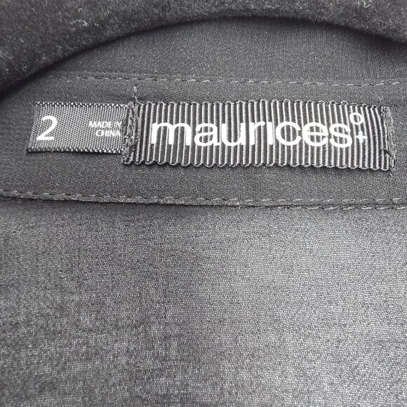 Maurices Shirt Womens 2X Black Sleeveless Button Sheer Leopard Trim Chiffon - Picture 5 of 9